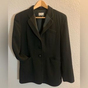 Vintage DKNY wool blazer black size 8
